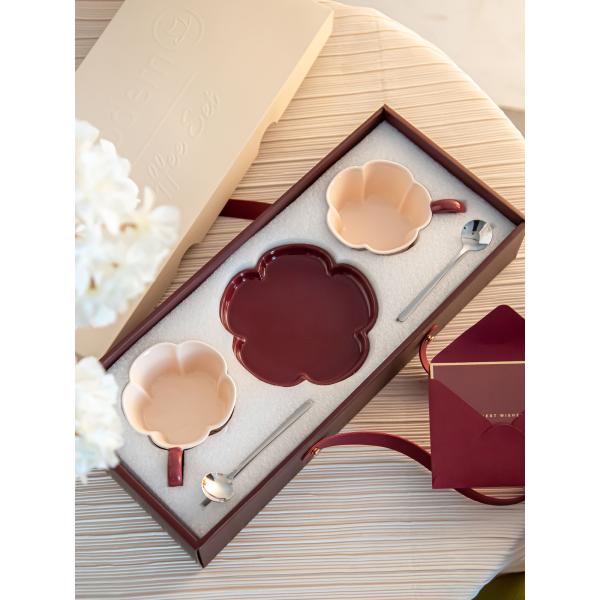 Vintage Afternoon Tea Flower Shaped Tea Cups And Saucers Cappuccino Mug Porcelain Set