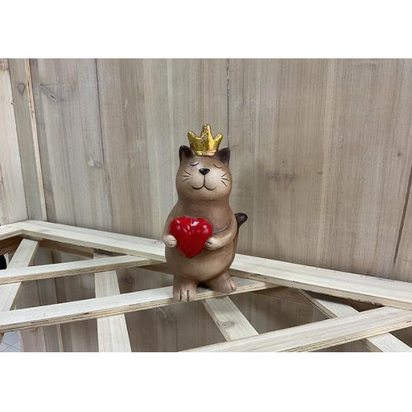 OEM / ODM Ceramic Pottery Garden Ornaments Cat Shape Decoration