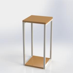 Square Shelves Storage Display Rack / Bamboo And Metal House Display Stand