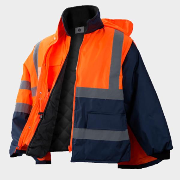 Buy High Visibility Ready Made Garments 4 Way Parka Polyurethane Coating Fabric S M L at wholesale prices