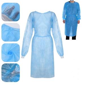 Flexible 30GSM Blue Acid Proof Non Woven Disposable Lab Coats
