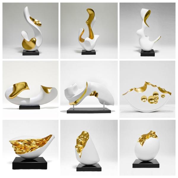 Stoving Varnish Modern Art Statue Simple White Cast Resin Sculpture Interior Decoration