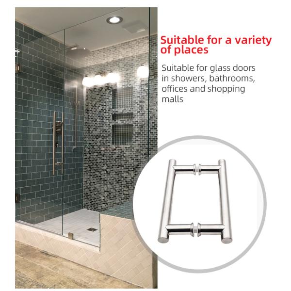 24 inch Double Side H Shape Glass Door Round Ladder Pull Door Handle Door Window Handles