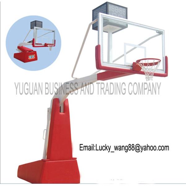hot sale electrical hydraulic basketball stand FIBA certification -indoor type