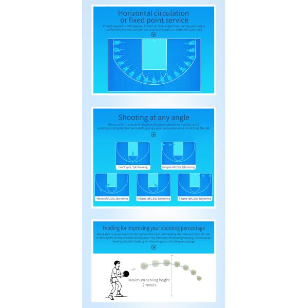 240V AC Black Color Basketball Shooting Machine Adjustable Speed Adult Use