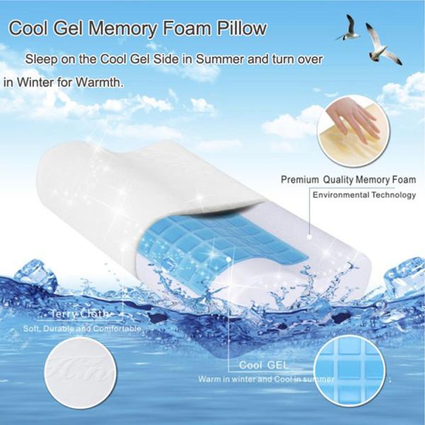 PU neck support memory foam Cooling Gel Pillow head rest sleeping