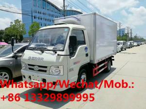 Quality new cheapest forland gasoline refrigerated truck for sale,forland reefer van truck for transported frozen fish and meat for sale