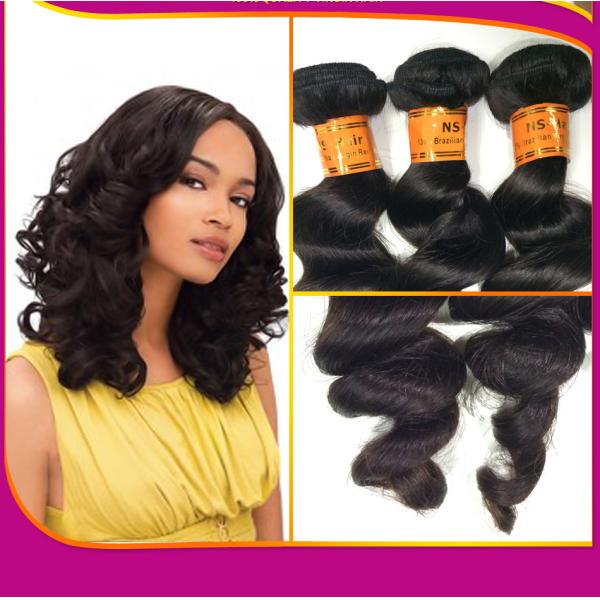 Top Quality Unprocessed 100% Brazilian Human Hair Wefts Premium Quality Bouncy Virgin Hair Loose Wave With Closure