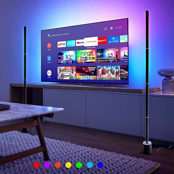 Music Sync Corner Floor Lamp Ambient Light 16 Million Colors DIY Scene Modes