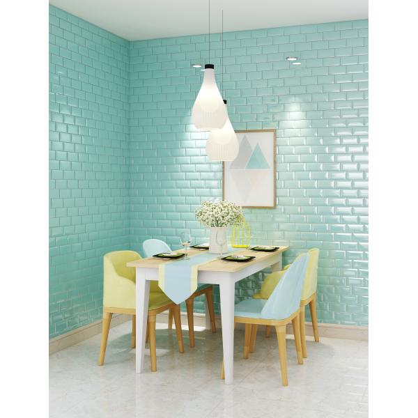 Washroom Interior Wall Subway Tile Brick Glossy Dark Green Rectangle 75x150