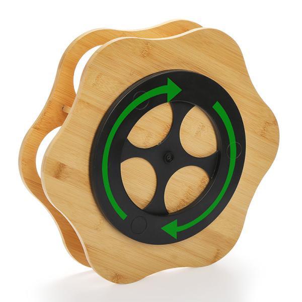 Single Tier Bamboo Rotating Coffee Syrup Organizer Rack 7 Bottles Holder Lazy Susan 33 x 35 x 8.7cm