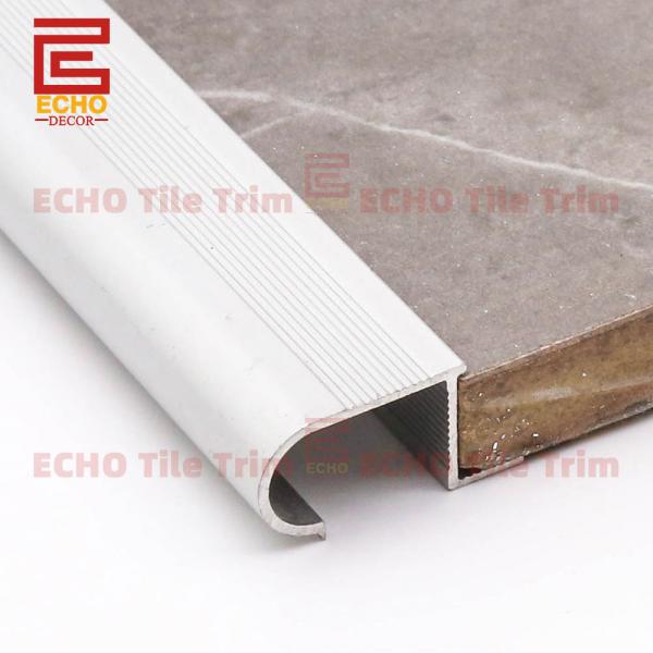 Matte Aluminium Vinyl Stair Treads Round Nose Tile Stair Nosing Trim Length 1-3m/Customized