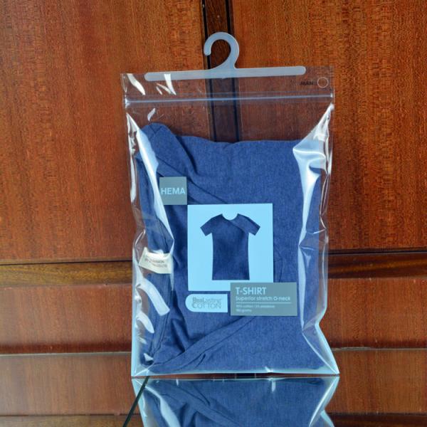 high quality plastic apparel packaging bag with hanger