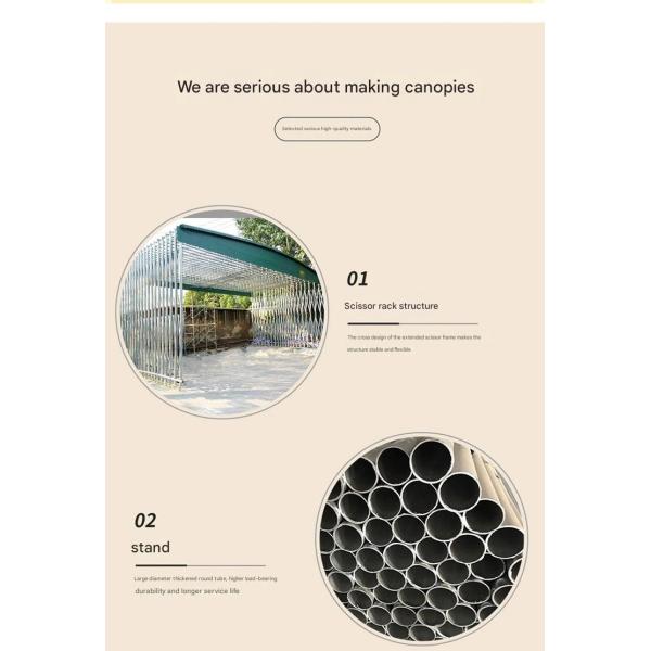 Large Warehouse Logistics Electric Tent with Adjustable Push-Pull Canopy and Retractable Shift Awning in Metal Type Steel