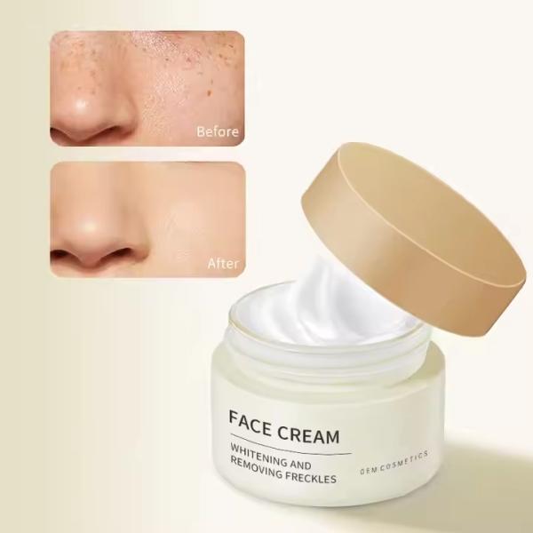 Face cream application demonstration