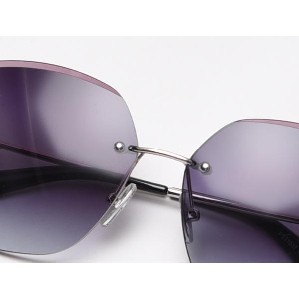 Rimless Women UV400 Metal Frame Polarized Sunglasses Oversized Gradient