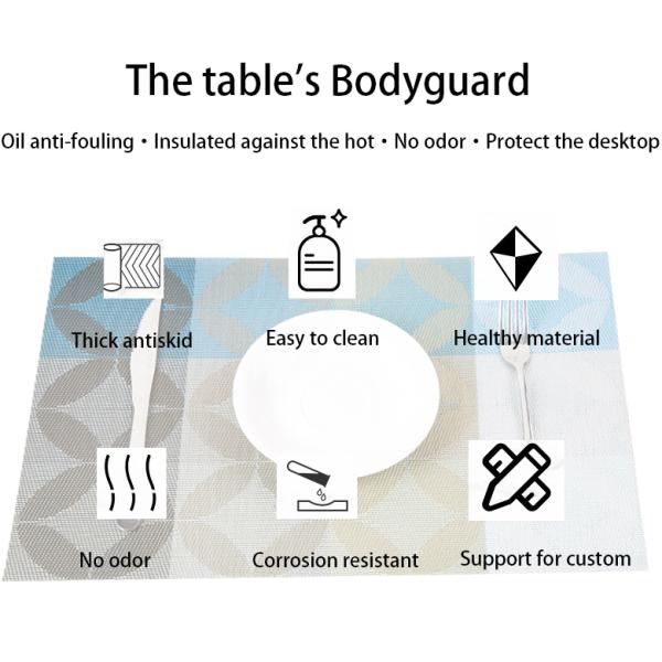Customized Logo Acceptable Rectangle Place Mat for Modern Kitchen Table Decoration