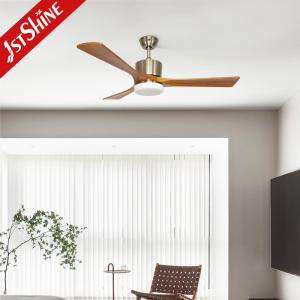 China Decorative LED Light Solid Wood Ceiling Fan With 5 Speed Remote Control on sale