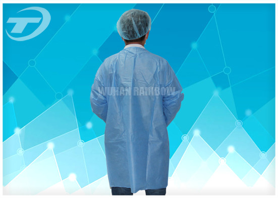 Knitted Cuffs And Collar / BPP Fabric Disposable Visitor Coats for Lab
