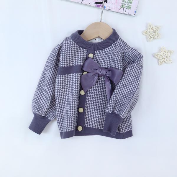 New Style Kids Children Winter Clothing Set Knitting Cardigan Skirt Baby Girl Winter False Cardigan Sweater With Bow
