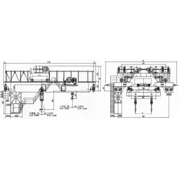 Hook bridge type used for lifting molten metal Casting crane Overload protection insulation beam