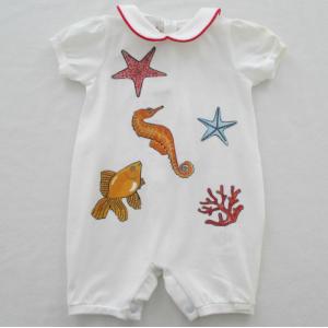 Quality Cotton Spandex Jersey Baby Footed Rompers for sale