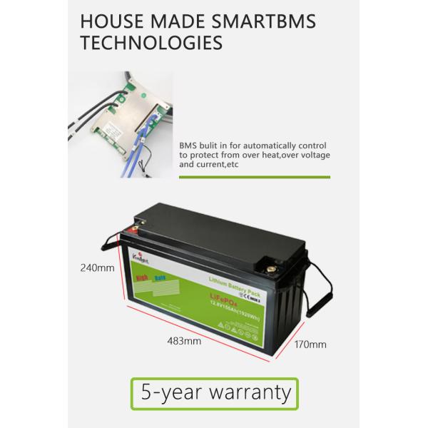 12v 150ah Lithium Ion Battery Lifepo4 Solar Rv Backup Battery For Street Light