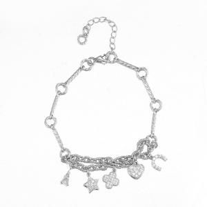 China 6.5 Inch 925 Silver CZ Bracelet 7.0g Alphabet Jewelry Friendship Bracelet on sale