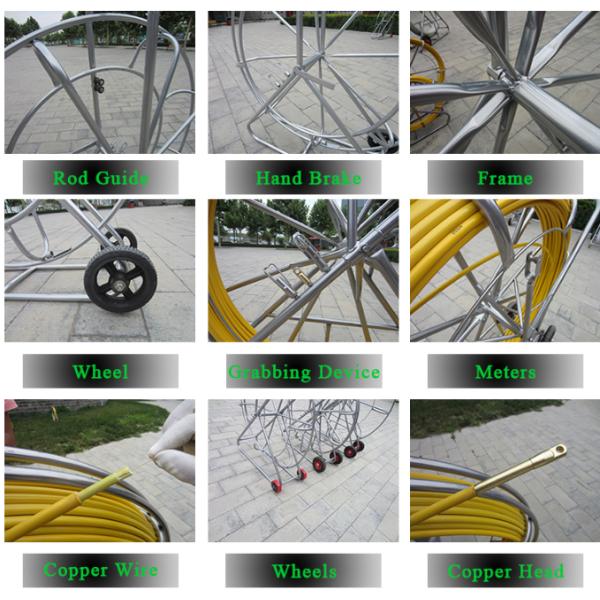 Diameter 14mm Cable Pulling Tools 250M Fiberglass Duct Rod For Telecom Project
