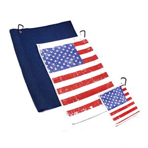 eco friendly sublimation printed microfiber microfiber waffle golf towel custom