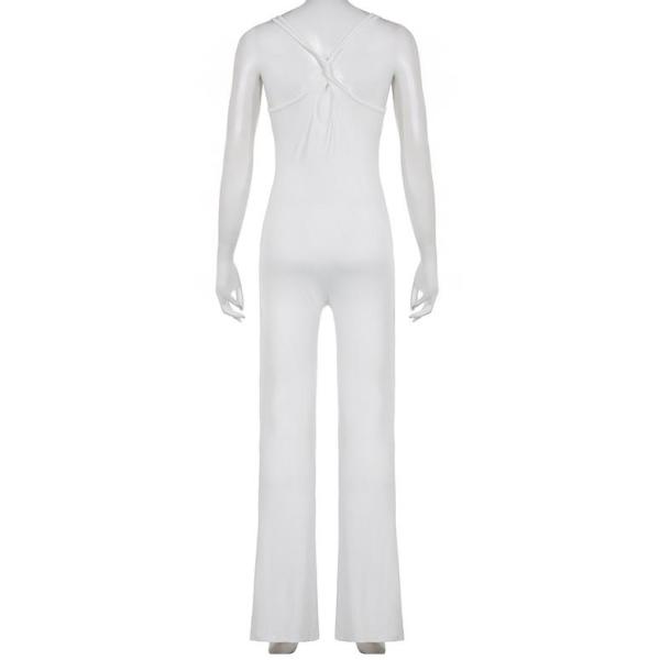 Small Quantity Garment Manufacturer Womens One Piece Bodycon Sleeveless Backless U-Neck Jumpsuit