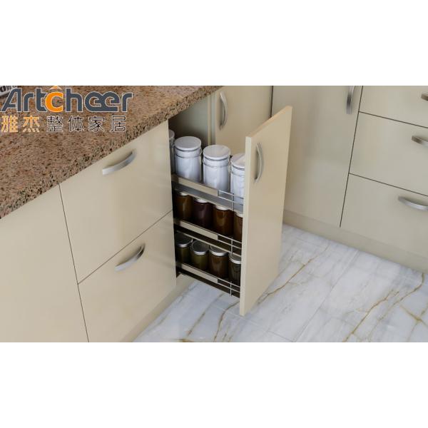 Market Oak Frame kitchen cabinet u shape design with Particleboard Door and Organizer