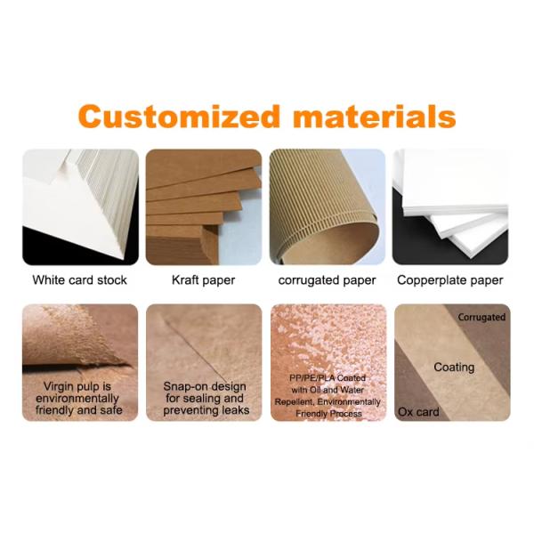 Eco-friendly Customized Hamburger Box With Biodegradable Corrugated Paper Packaging Box