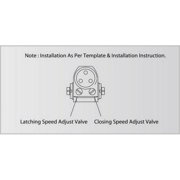 Light Duty Automatic Sliding Door Closer Overhead Hydraulic Open Angle 120 Degree