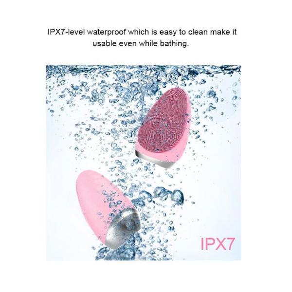 60HZ Electric Silicone Face Scrubber IPX7 Waterpoof Silicone Exfoliating Brush