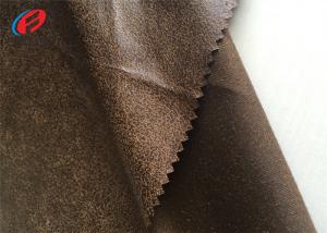 China 100% Polyester Fake Leather Sofa Fabric , Warp Knitted Faux Suede Fabric on sale