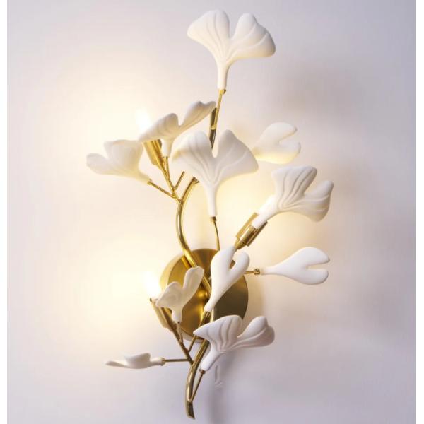 Hotel Elegant Magnolia Flower Ceramic Wall Lamp