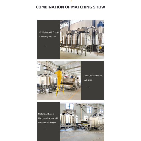 1000-1200 Kg/h Air Peanut Peeling Machine for Large Scale Production with PLC Control System and Blanched Peanut Output