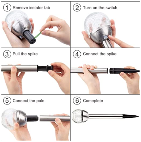 0.06Watts 2.26 Pounds Outdoor Solar Ball Lights