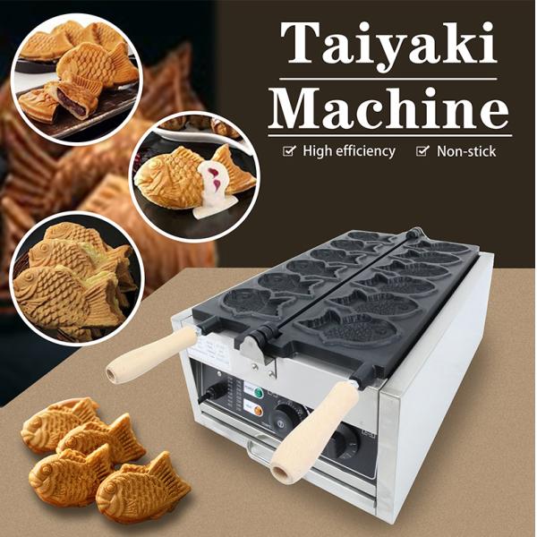 Korean Fish Cake Commercial Electric Taiyaki Waffle Maker with 18 KG Stainless Steel