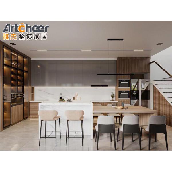 Modern Style Customized Color Cabinet Pantry with Quartz Counter Top and Storage