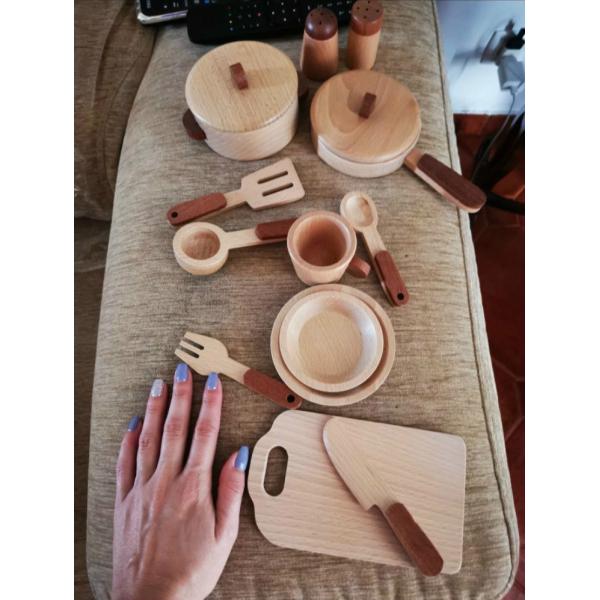 Children'S Log Wooden Kitchen Toy Set Simulation Mini Educational