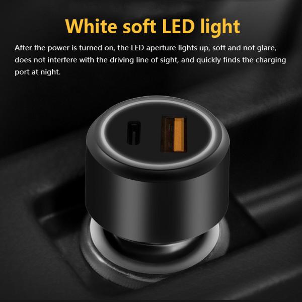 PD+USB 2.1A CAR CHARGER FAST USB CAR CHARGER Compatible with all smart phones, type-c fast car charge