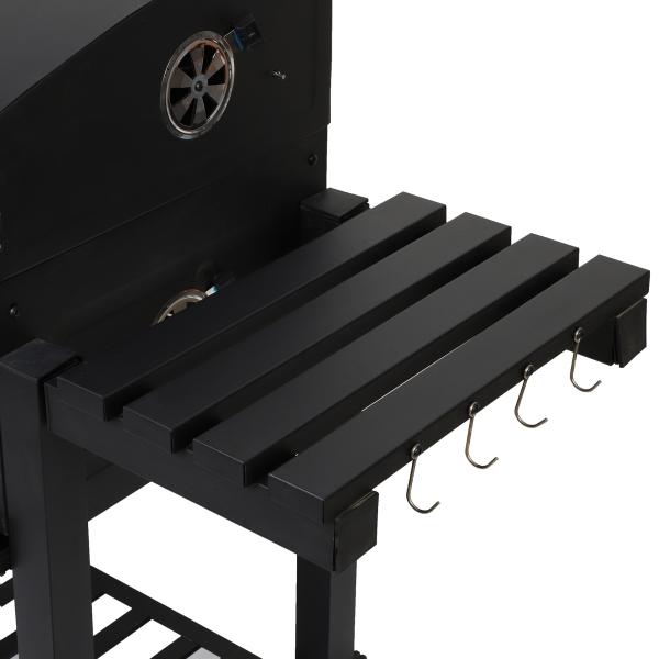 Folding Black Large Charcoal Grill Deluxe BBQ Smoker for Picnic Camping Patio Backyard Cooking