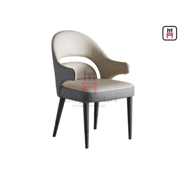 Buy Electroplating Feet 0.38cbm Upholstered Wood Dining Chair Armrests at wholesale prices