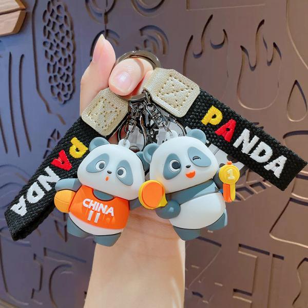 Tastless Design Panda Soft Silicone Cartoon Keychain Charms for Easy and Personalized Gifts