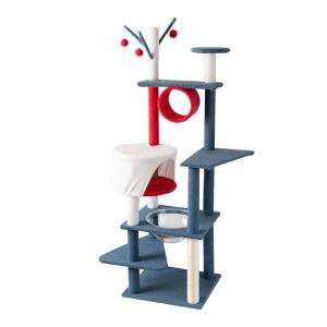 Quality Wood Plush Fabrics DIY Cat Tree House Tower For Large Cats for sale