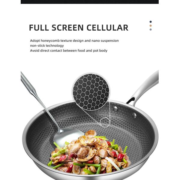 Honeycomb Nonstick Fry Pan Stainless Steel For Home Kitchen