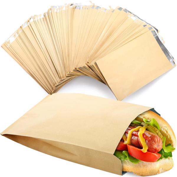 Paper Type Kraft Paper Customized Size Bbq Food Bag With Aluminum Foil