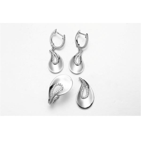 Buy Inregular 925 Silver Engagement Ring Set AAA Cubic Zirconia at wholesale prices